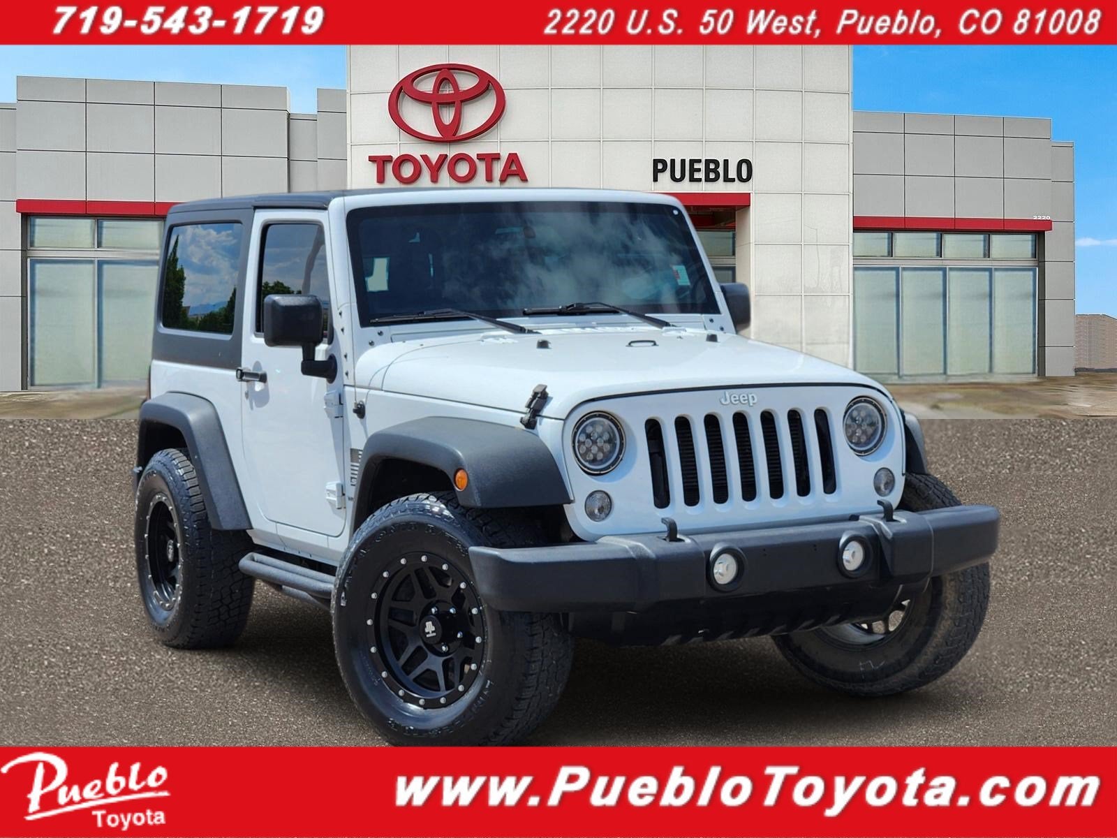 2018 Jeep Wrangler JK Sport S in Bright White Clearcoat — front three-quarter view