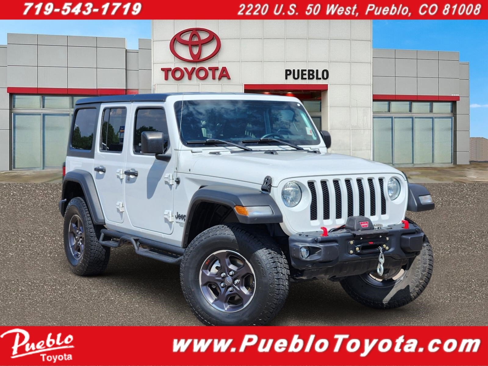 2021 Jeep Wrangler Unlimited Sport S in Bright White Clearcoat — front three-quarter view