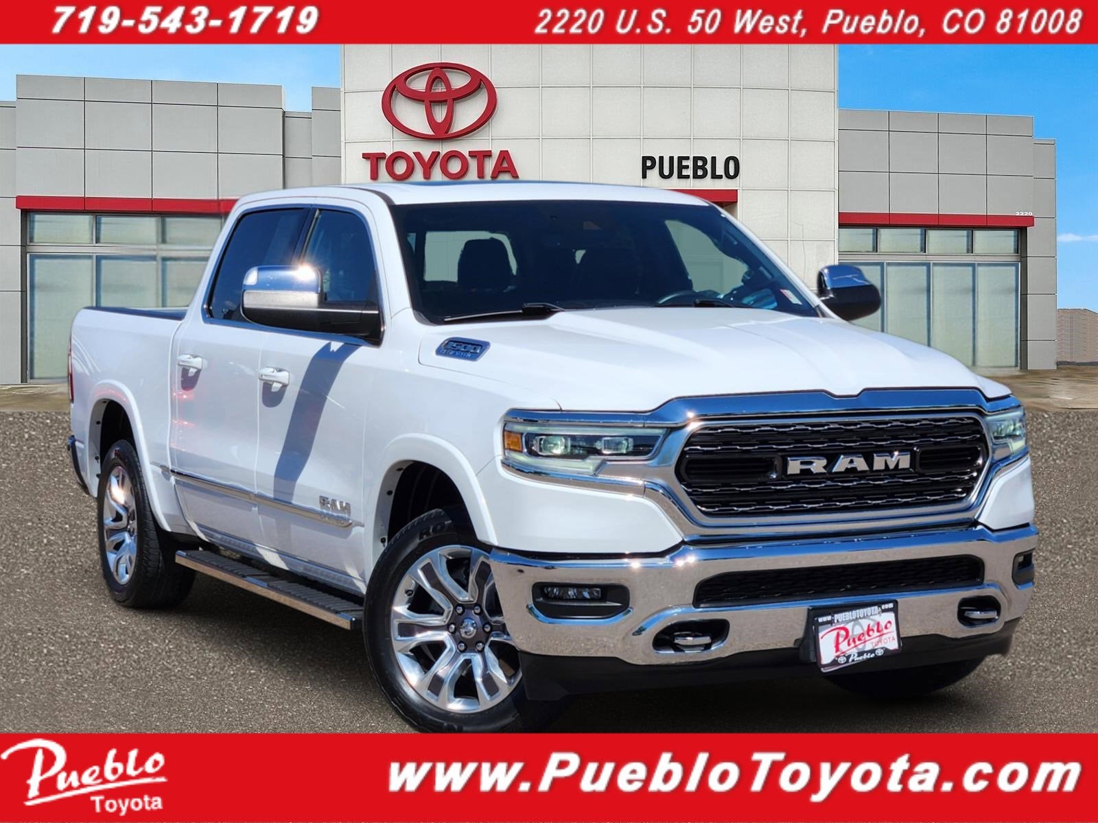 2024 RAM 1500 Limited in Bright White Clearcoat — front three-quarter view