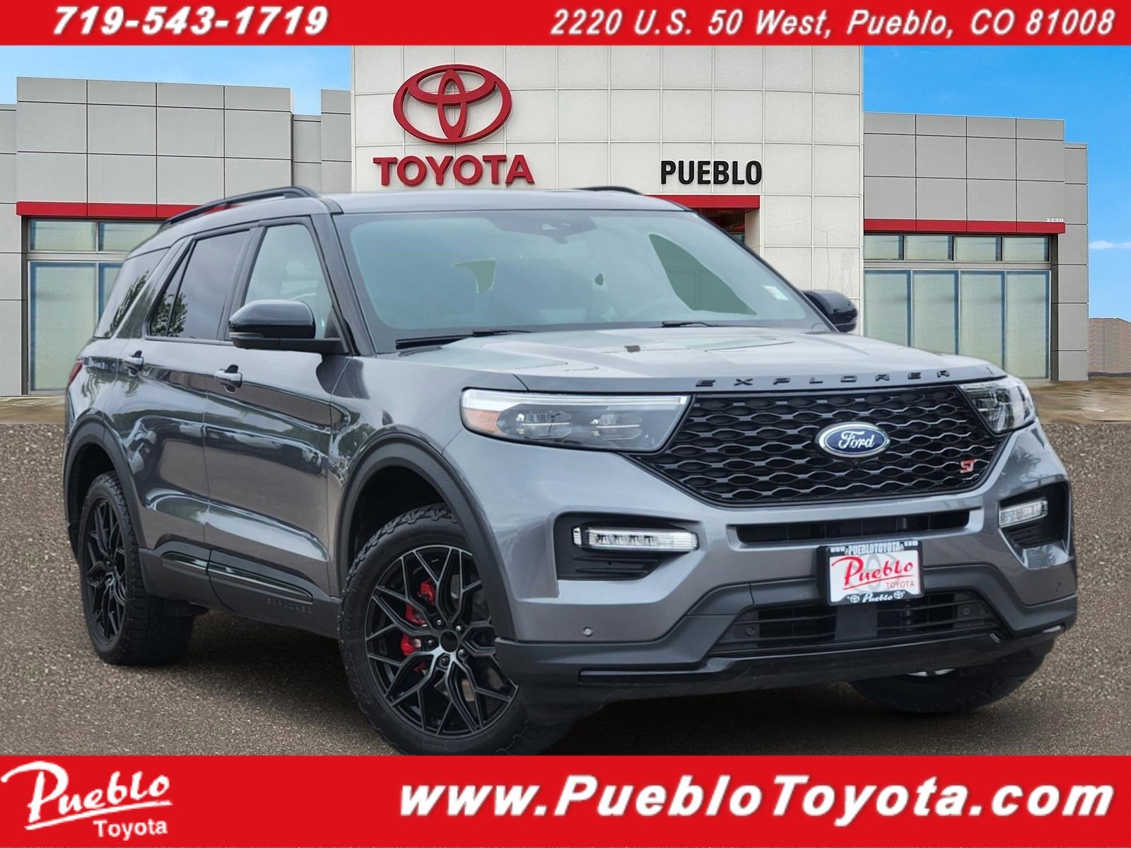 2023 Ford Explorer ST in Gray — front three-quarter view