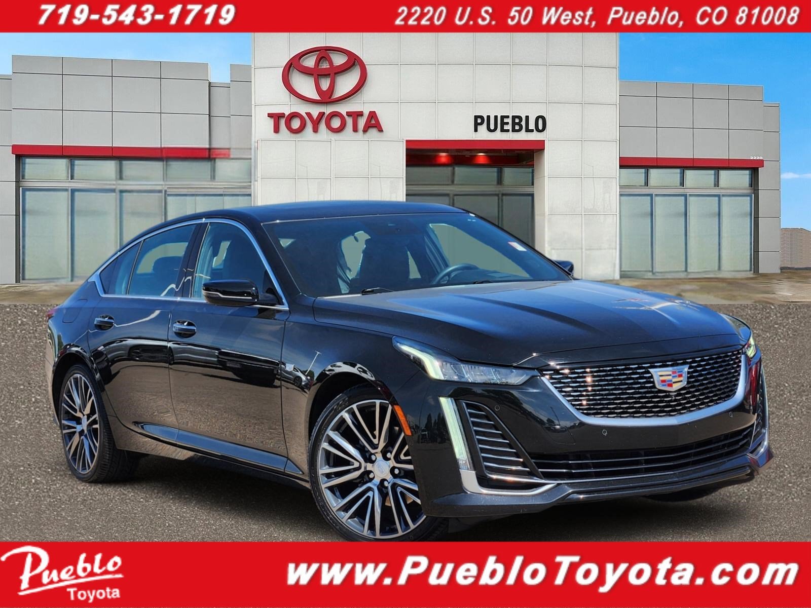 2023 Cadillac CT5 Premium Luxury in Black Raven — front three-quarter view