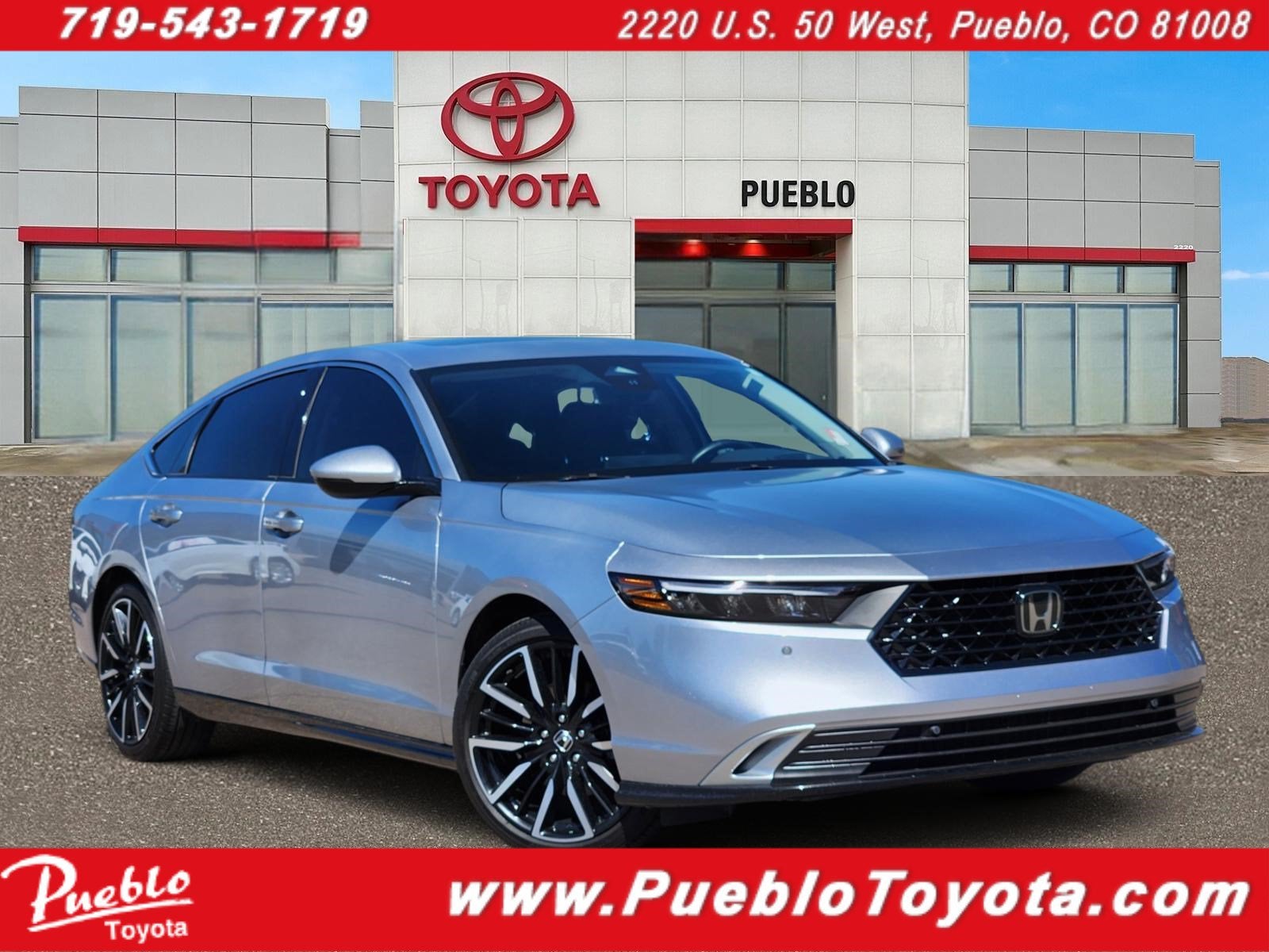2024 Honda Accord Hybrid Touring in Silver — front three-quarter view