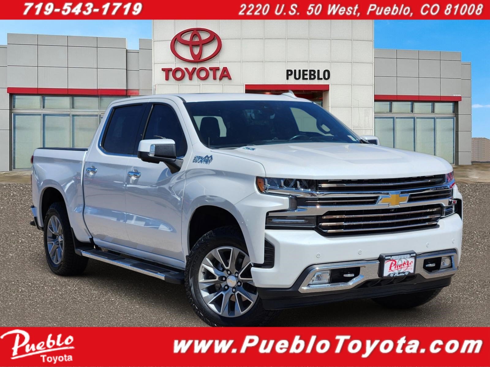 2020 Chevrolet Silverado 1500 High Country in Iridescent Pearl Tricoat — front three-quarter view