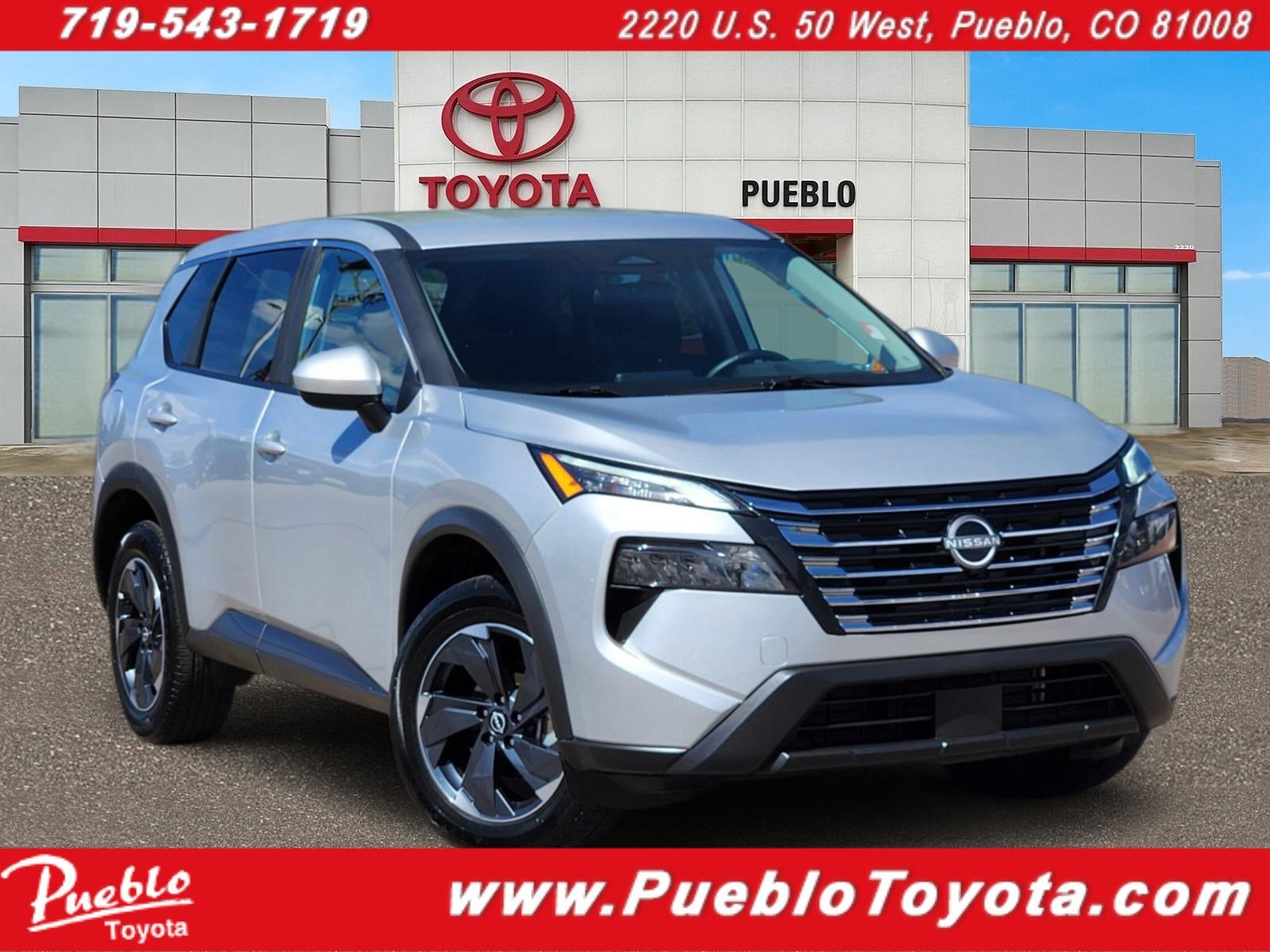 2025 Nissan Rogue SV in Brilliant Silver Metallic — front three-quarter view
