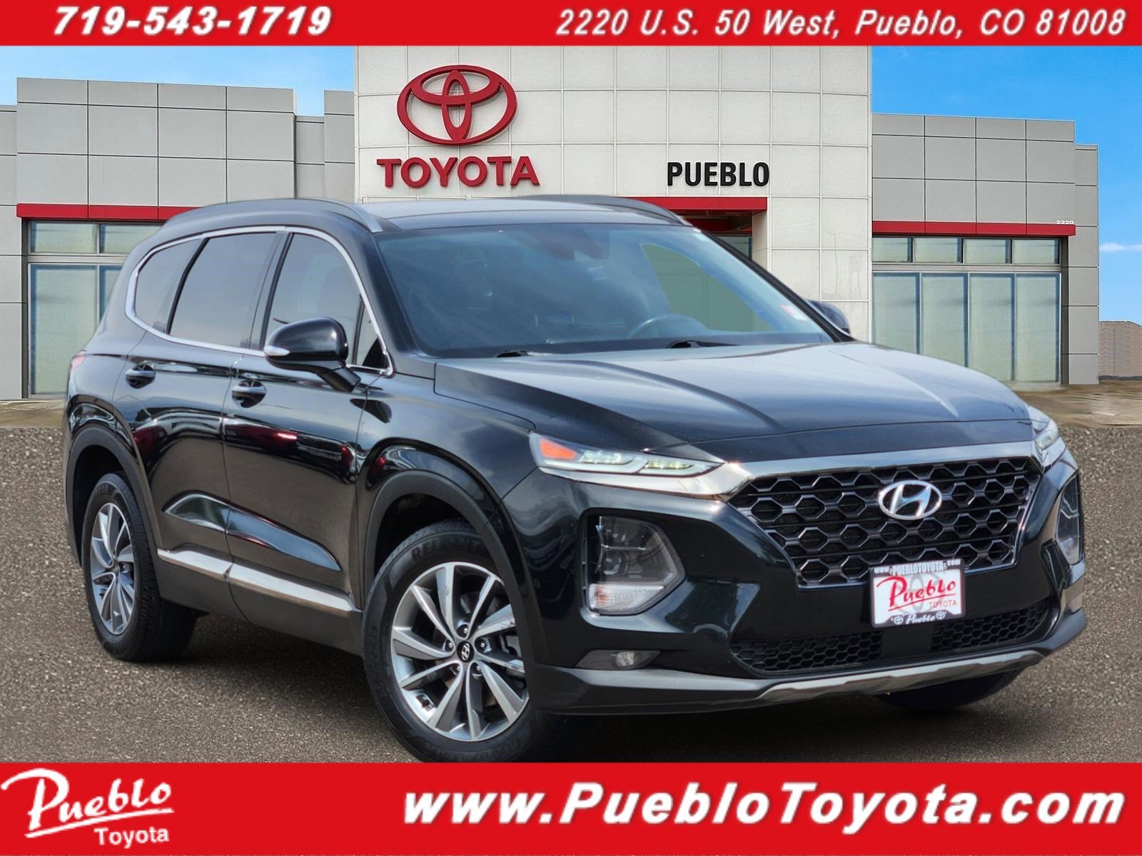 2019 Hyundai Santa Fe Limited in Twilight Black — front three-quarter view