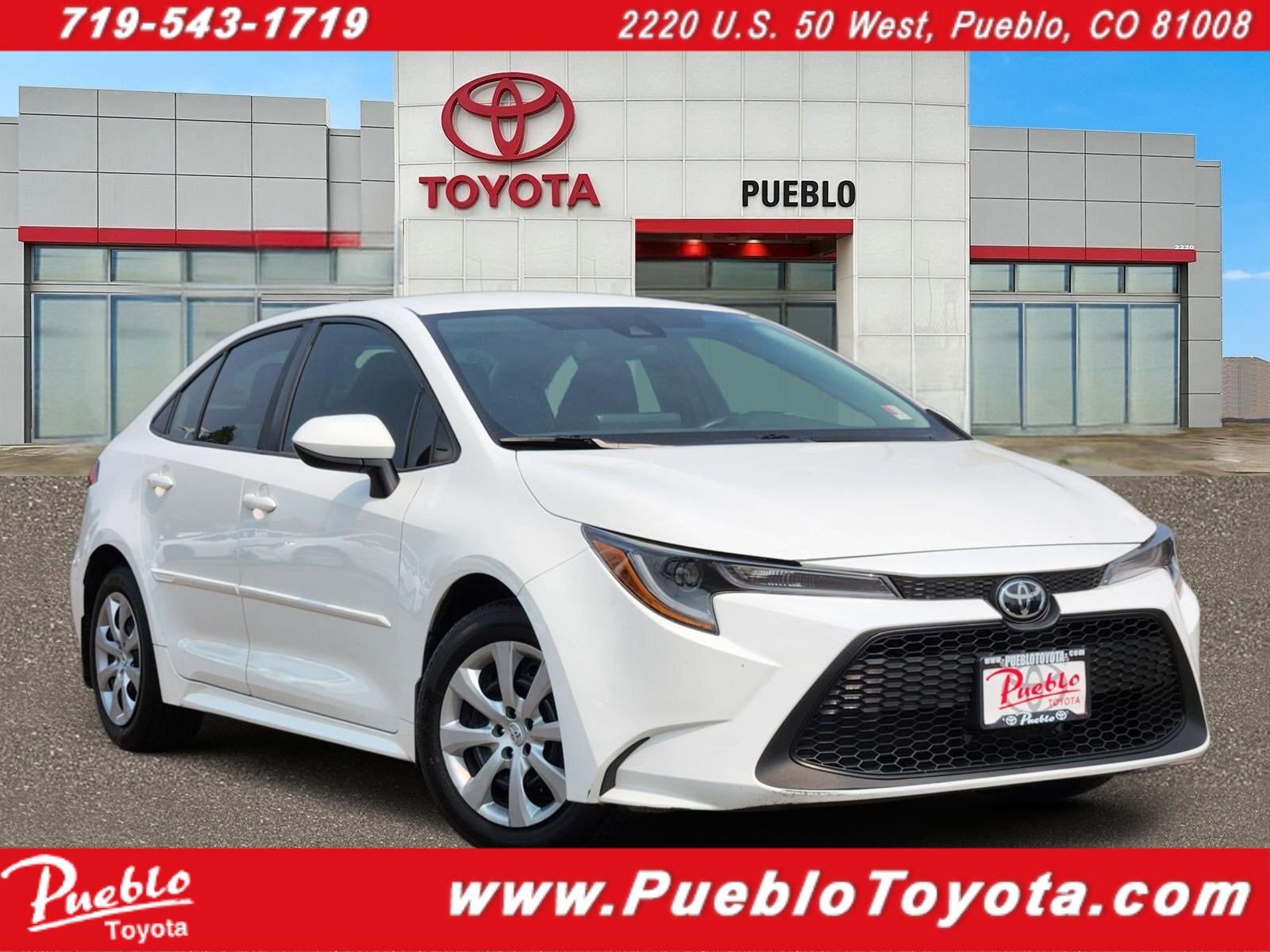 2022 Toyota Corolla LE in White — front three-quarter view