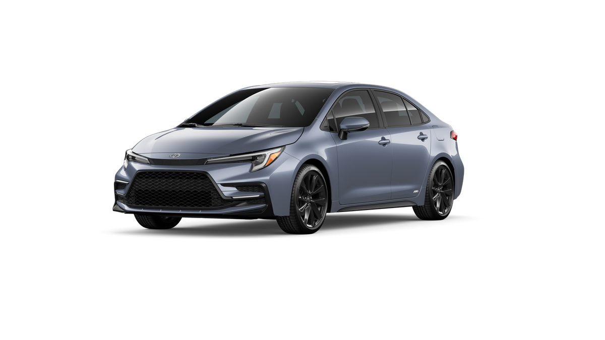 2026 Toyota Corolla Hybrid SE AWD in Celestite — front three-quarter view