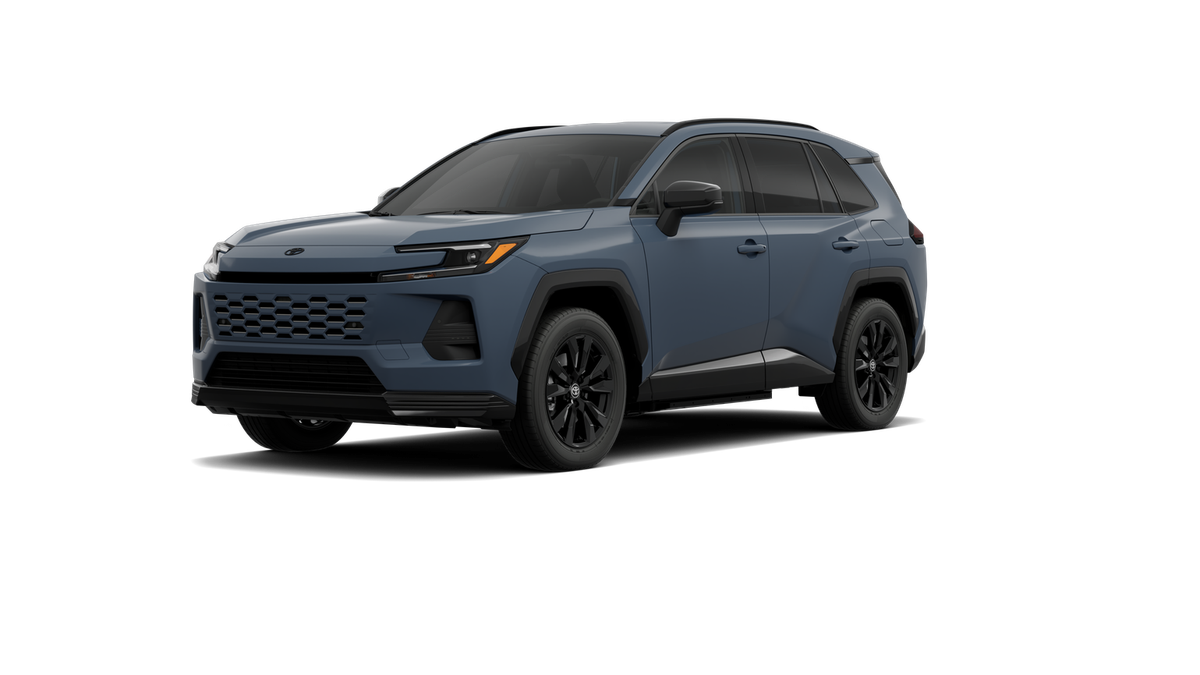 2026 Toyota RAV4 Plug-in Hybrid SE in Storm Cloud — front three-quarter view